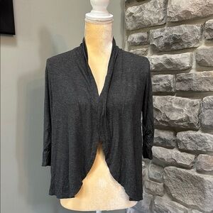 Charcoal Gray Women's Sweater, Open Front, PS